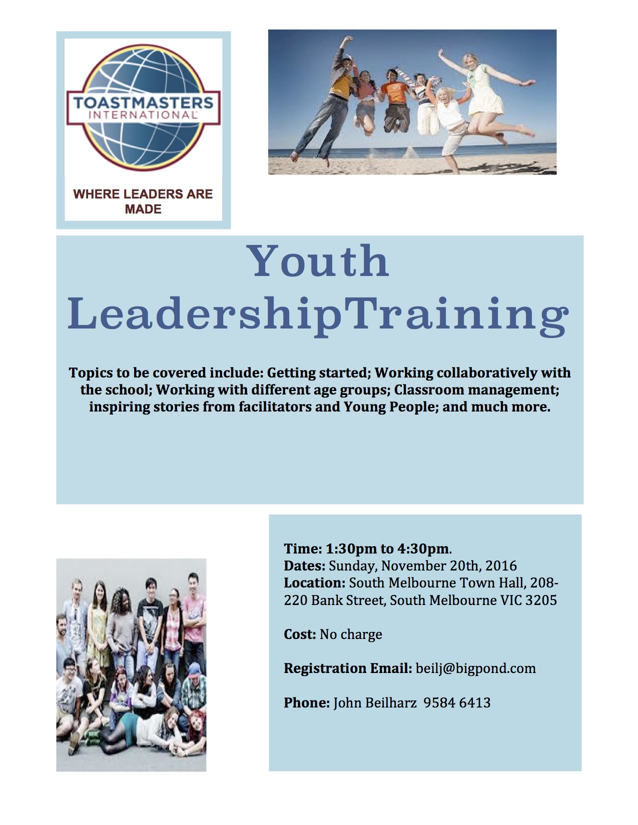November Youth Leadership Training District 73 Toastmasters Vic 